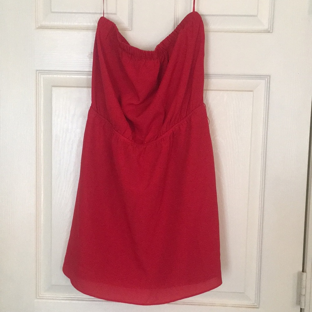 Express brand red strapless dress size small